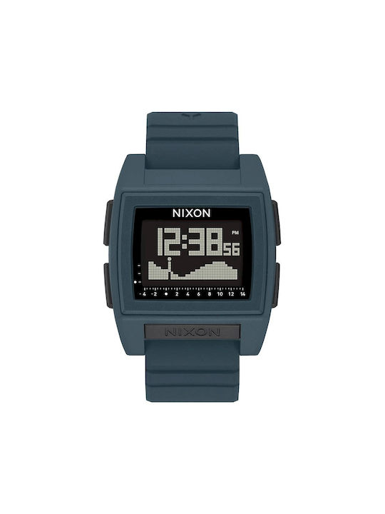 Nixon Base Tide Pro Digital Uhr Chronograph Batterie mit Blau Kautschukarmband