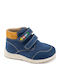 Suede Kids Boots with Velcro Blue