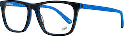 Web Herren Acetat Brillengestell Schwarz