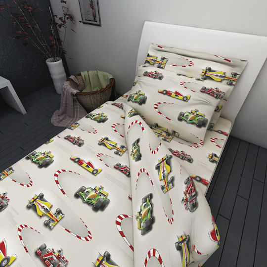 Charalambidis Textiles Παιδικό Κουβερλί Μονό Φόρμουλα 1 Μπεζ 160x230εκ.