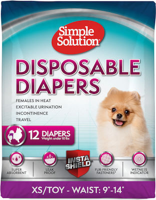 Simple Solution Disposable Diapers Female Diaper Pants Dog XSmall 23 - 35.5cm 12pcs