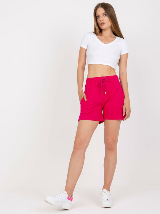 Rue Paris Women's High-waisted Shorts Fuchsia