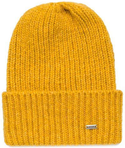 Beanie Γυναικείος Σκούφος με Rib Πλέξη σε Κίτρινο χρώμα