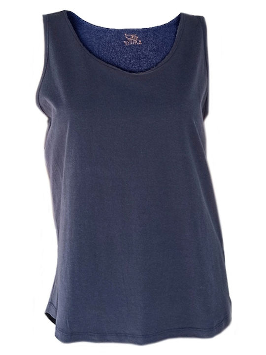 bs Damen-T-Shirt Tencel / Baumwolle Blau Premium Qualität