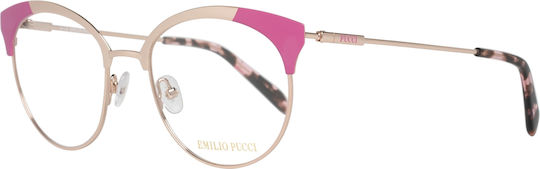 Emilio Pucci Weiblich Metallisch Brillenrahmen Schmetterling Gold EP5086 028