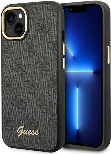 Guess Vintage Gold Logo Задна корица Пластмаса Черен (iPhone 14 Plus)