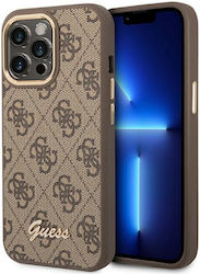 Guess Vintage Gold Logo Plastic Back Cover Brown (iPhone 14 Pro)