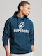 Superdry Sweatshirt with Hood Zinc Blue