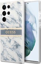 Guess Marble Umschlag Rückseite Kunststoff Blue / White (Galaxy S22 Ultra 5G) GUHCS22LKMABBL