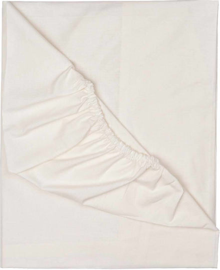 Bunny Bebe Lenjerie De Patut Bebe Pentru Patut Din Bumbac Cu Cauciuc Ecru 70x140cm