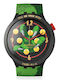 Swatch Shenron Men's Watch 47mm Battery with Green Rubber Strap