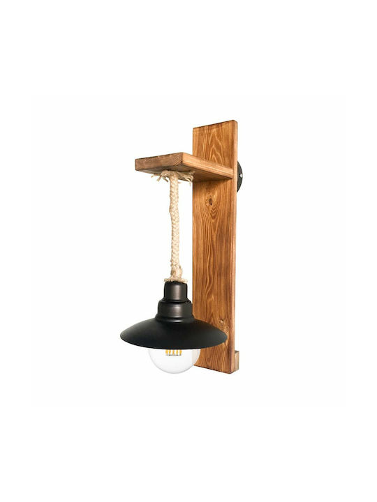 Vintage Lamp Wall with Socket E27 Brown 15cm