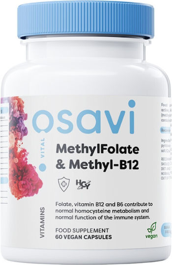 Osavi MethylFolate & Methyl-B12 Βιταμίνη για την Υγεία του Νευρικού Συστήματος 60 φυτικές κάψουλες