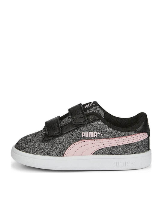 PUMA Smash v2 Jr Παιδικά Sneakers με Σκρατς Μαύρα