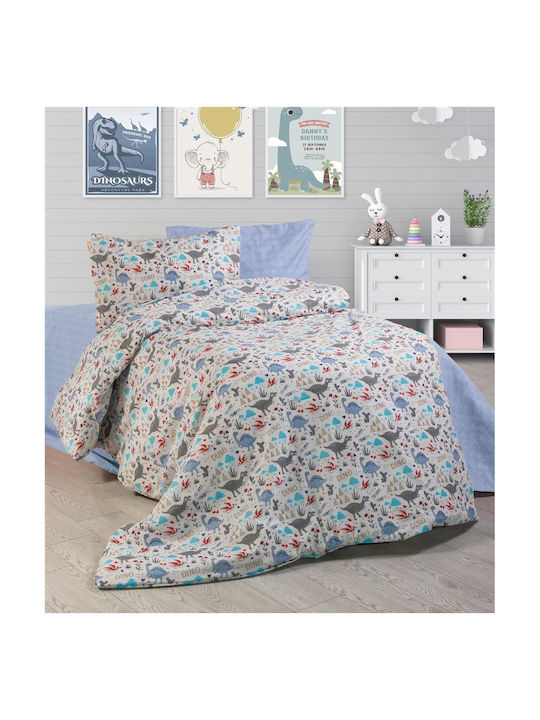 Dimcol Kids Duvet Cover Single 309 White Blue