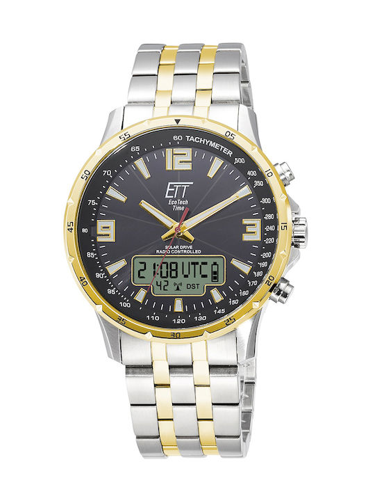 ETT Analog/Digital Watch Chronograph Solar with Metal Bracelet