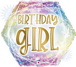 Μπαλόνι Foil Στρογγυλό Birthday Girl Ροζ