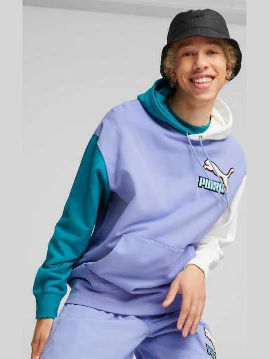 Puma Fandom Sweatshirt with Hood Purple