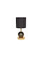 Keskor Ceramic Table Lamp for Socket E14 with Black Shade and Gold Base