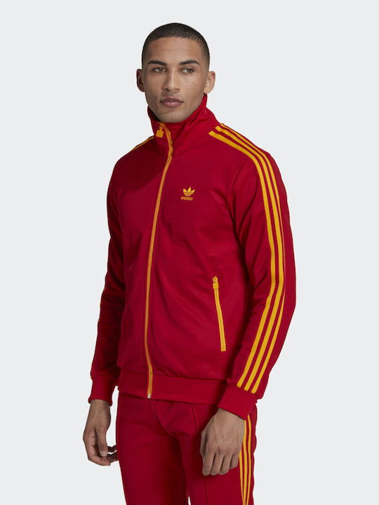 Adidas Beckenbauer Men's Cardigan with Pockets Red