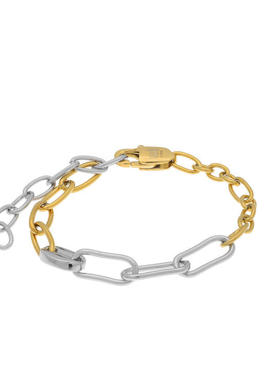 Visetti Two-tone Chain Hand made of Steel Gold-plated