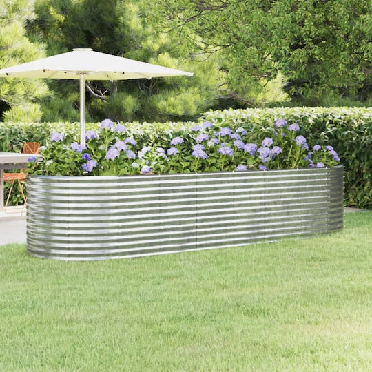 vidaXL Planter Box Metallic Silver 322x100x68cm.