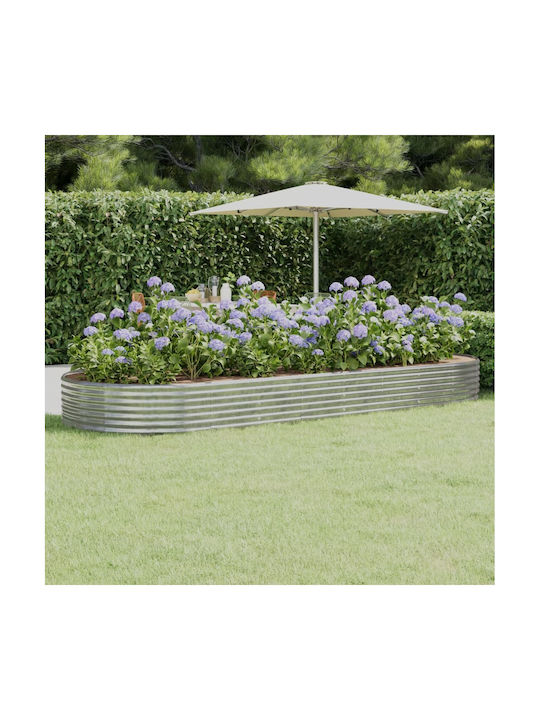 vidaXL Planter Box 373x36cm Silver 319037