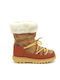 Leather Kids Snow Boots with Laces Tabac Brown
