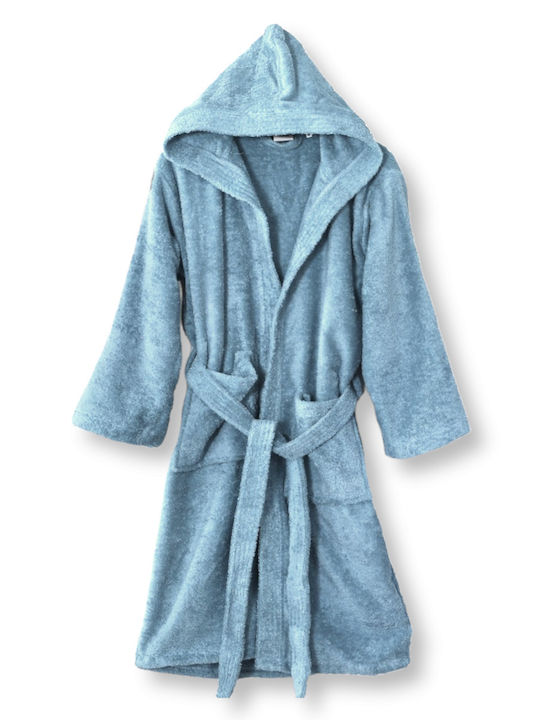Casa Colori Bademantel mit Kapuze Light Blue