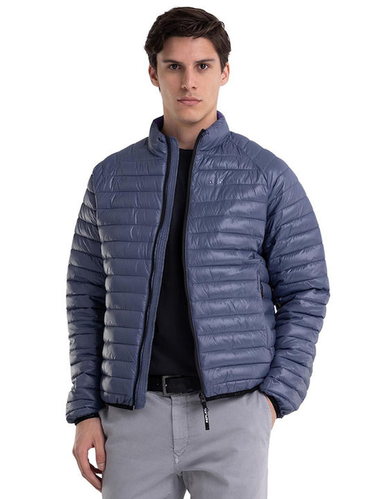 Replay Men's Winter Puffer Jacket Indigo Blue