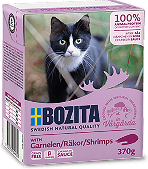 Bozita Feline Υγρή Τροφή για Ενήλικες Γάτες σε Φακελάκι με Γαρίδες χωρίς Σιτηρά & Γλουτένη 370gr