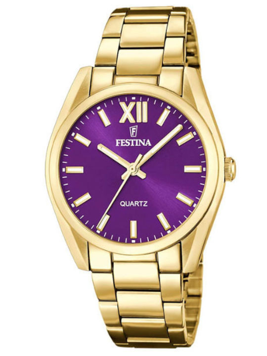 Festina Boyfriend Women's Watch with Gold Metal...