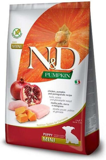 Farmina N&D Pumpkin Puppy Mini 7kg Hrana Uscată Fără Cereale Pentru Căței Rase Mici Cu Pui Și Rodii De Rodie