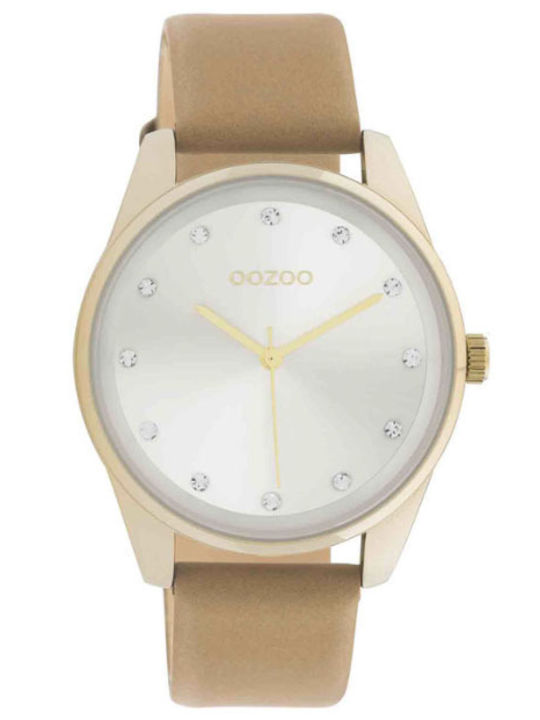 Oozoo Timepieces Women's Watch with Beige Leather Strap