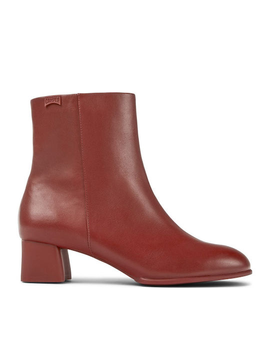 Katie Leather Women's Ankle Boots Burgundy