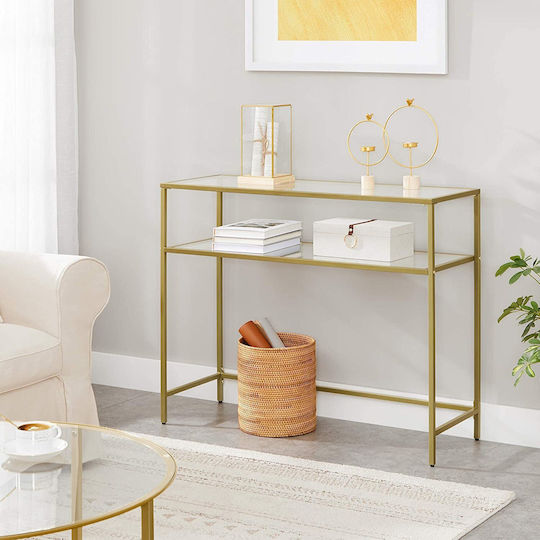 Metal Console Table Gold L100xW35xH80cm