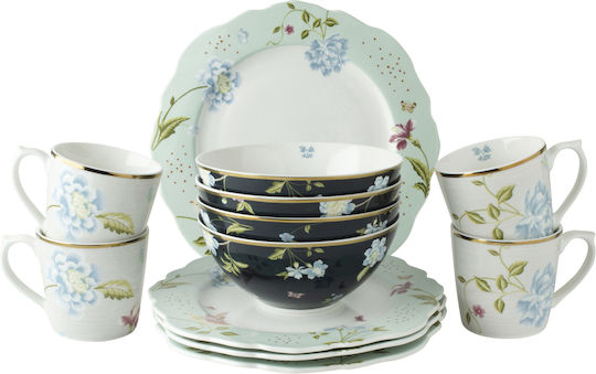 Laura Ashley Heritage Multicolor Porțelan Set de Vase 12buc