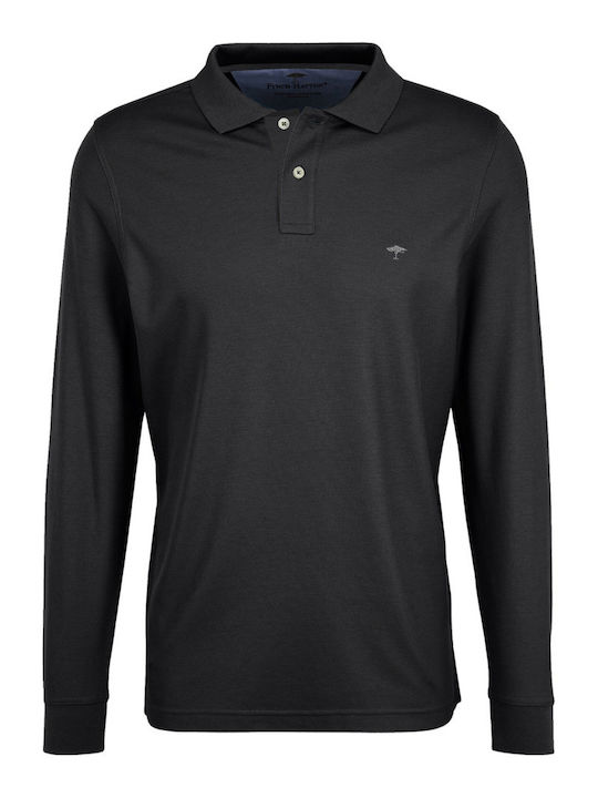 Fynch Hatton Men's Long Sleeve Blouse Polo Black