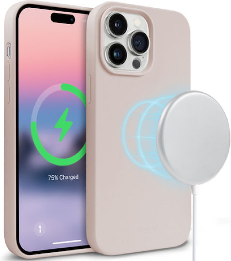 Crong Color Premium MagSafe Back Cover Σιλικόνης Pink Sand (iPhone 14 Pro)