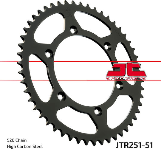 JT Sprockets Γρανάζι Πίσω 51 Δοντιών για Yamaha YZ 250