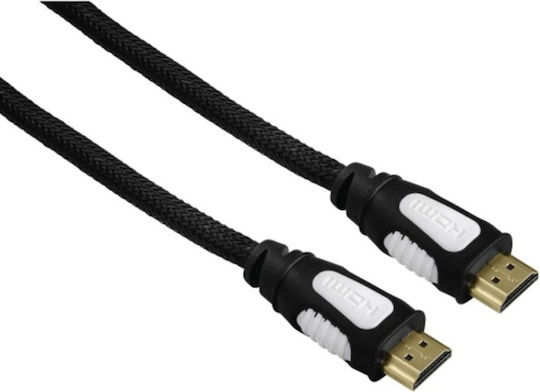 HAMA Braided Cable HDMI male - HDMI male 1.5m Μαύρο