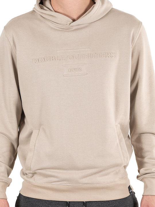Double Sweatshirt with Hood Beige
