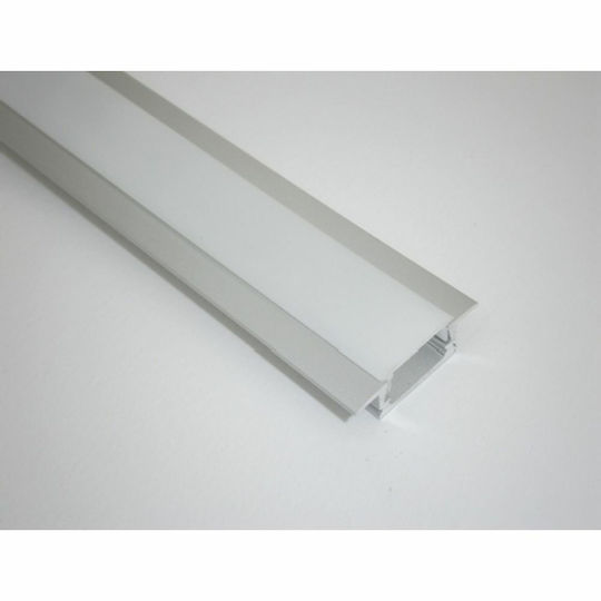 Polyfot În aer liber Profil din Aluminiu pentru Bandă LED cu Opal Acoperire 200x2.7x0.8cm.