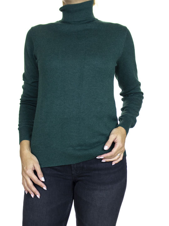 Tom Tailor Women's Long Sleeve Sweater Turtleneck Green