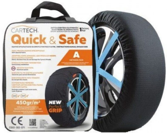 Cartech Quick & Safe H Anti-slip Snow Socks Large Passenger Car 2pcs