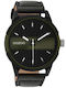 Oozoo Timepieces Herrenuhr 48mm Batterie mit Schwarz Lederarmband