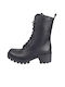 Leder Damen Knöchelstiefel Schwarz