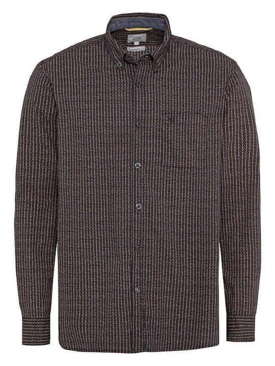 Camel Active Men's Shirt Long Sleeve Checked Brown