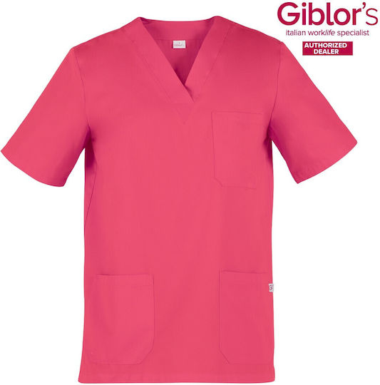 Giblor's Jason Unisex Fuchsia Cotton Medical Blouse