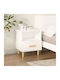 Wooden Bedside Table White 40x35x47cm